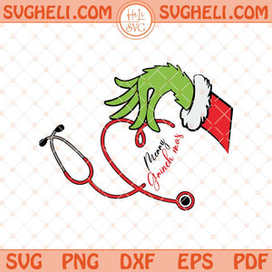 Nurse Stethoscope Svg Grinch Nurse Svg Christmas Nurse Svg Png Dxf Eps Files