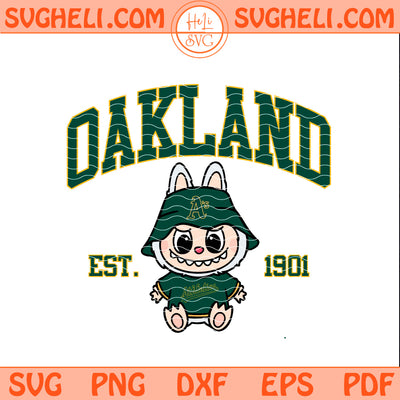 Oakland Athletics Labubu Baseball Svg Labubu MLB Svg Png Dxf Eps Pdf Files