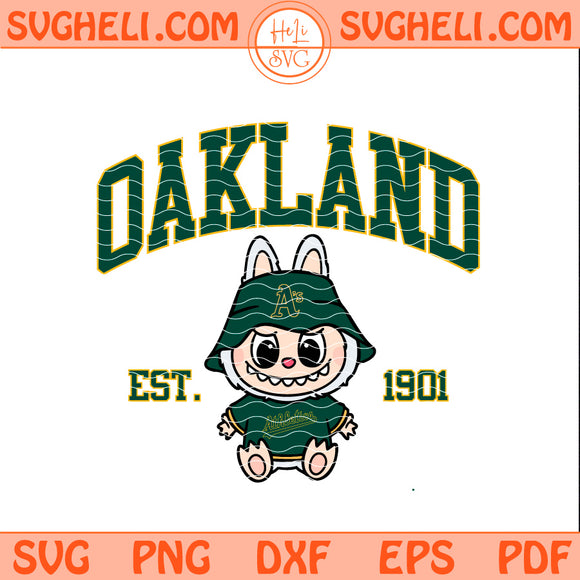 Oakland Athletics Labubu Baseball Svg Labubu MLB Svg Png Dxf Eps Pdf Files