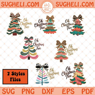 Oh Christmas Tree Svg Colorful Glitter Christmas Tree Svg Png Dxf Eps 7 Styles Files