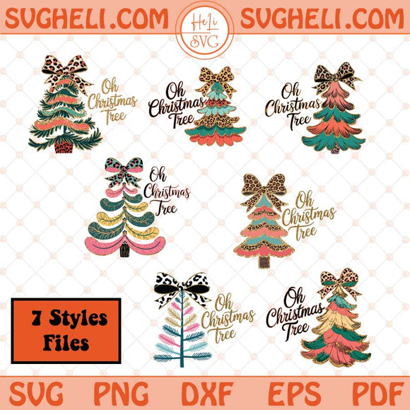 Oh Christmas Tree Svg Colorful Glitter Christmas Tree Svg Png Dxf Eps 7 Styles Files