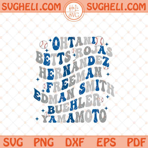 Ohtani Svg Dodgers Fan Svg Retro Wavy Dodgers Svg Png Dxf Eps Files