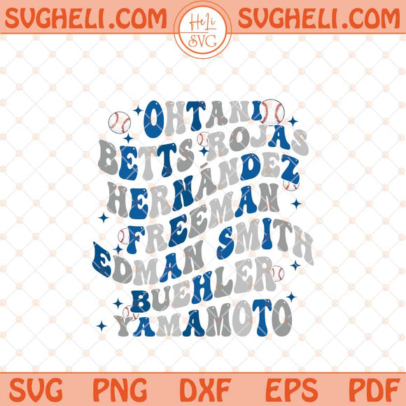 Ohtani Svg Dodgers Fan Svg Retro Wavy Dodgers Svg Png Dxf Eps Files