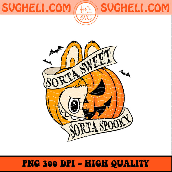 Orange Sorta Spooky Labubu Png Labubu Halloween Png
