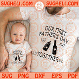 Our First Father's Day Svg Personalized Daddy and Baby Matching Svg Png Dxf Eps Files