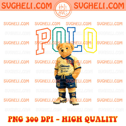 POLO World Cup 2026 Soccer Png Bundle featuring a bear mascot in sports attire, high-quality PNG at 300 DPI.