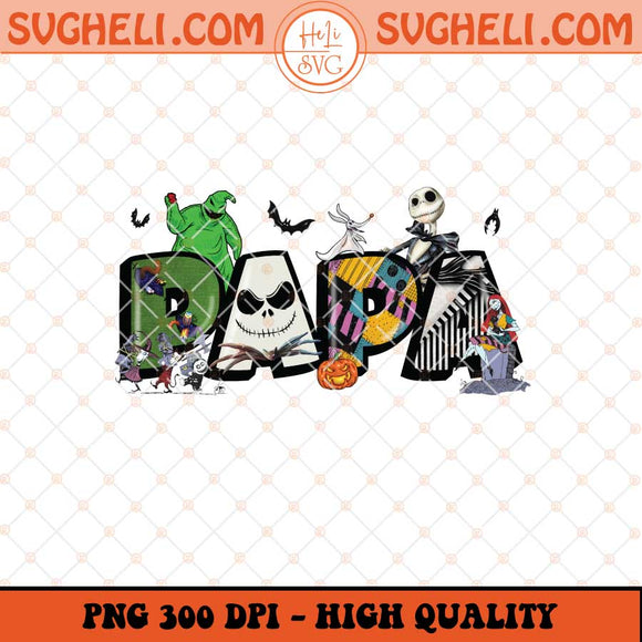 Papa Jack Skellington Png Father's Day Word Png Dad Jack Png Sublimation Files