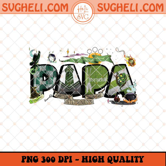 Papa Slytherin Harry Potter Png Father's Day Word Png Sublimation Files