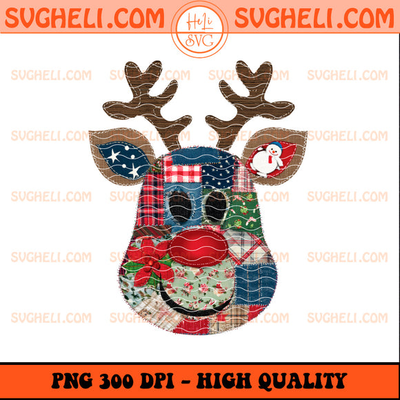 Patchwork Reindeer Christmas Png Christmas Florals Png