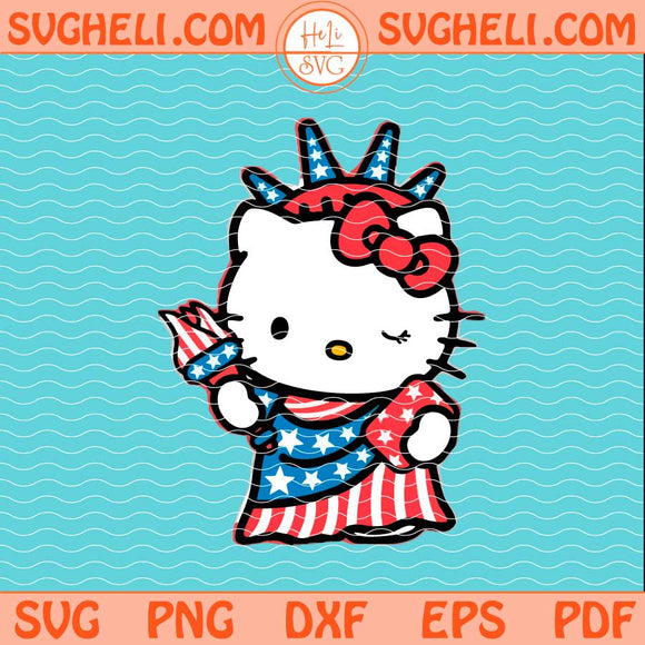 Patriotic Hello Kitty Svg American Hello Kitty Svg Sanrio Svg Png Dxf Eps Files