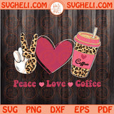 Peace Love Coffee Svg Leopard Coffee Cup Leopard Peace Sign Svg Png Dxf Eps Files