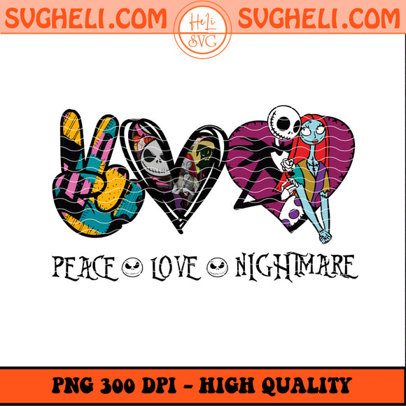 Peace Love Nightmare Png Nightmare Before Christmas Png