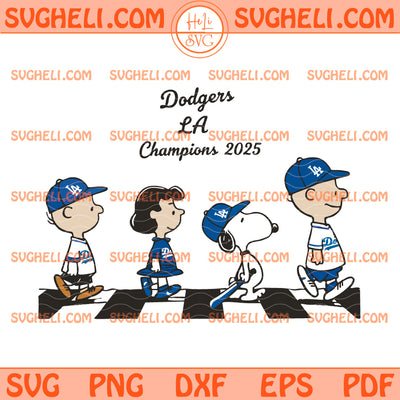 Peanuts Snoopy Los Angeles Dodgers Champions 2025 Svg