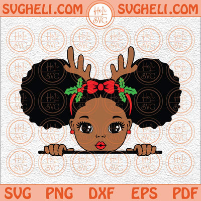 Peekaboo Christmas Svg Christmas Girl With Deer Antler On Hair Svg Png Dxf Eps