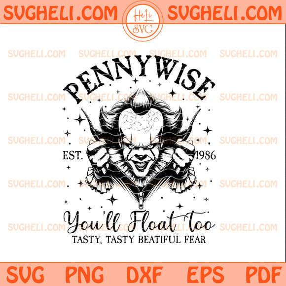 Pennywise Est 1986 You'll Float Too Svg Horror Movie Svg