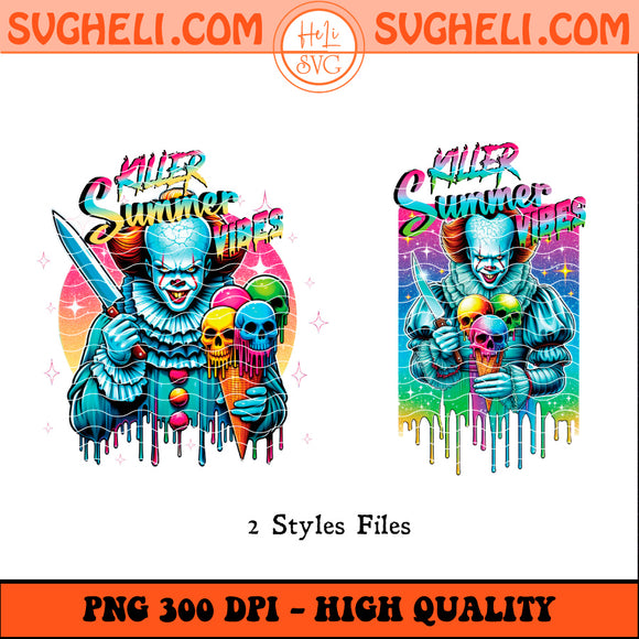 Pennywise Summer Vibes Png Summer Halloween Png Sublimation Design