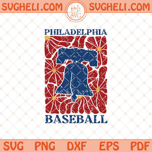 Philadelphia Baseball Abstract Groovy Flower Liberty Bell Svg Png Dxf Eps Files