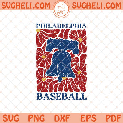 Philadelphia Baseball Abstract Groovy Flower Liberty Bell Svg Png Dxf Eps Files