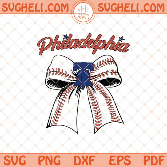 Philadelphia Baseball Coquette Bow Svg Phillies Baseball Svg Png Dxf Eps Files
