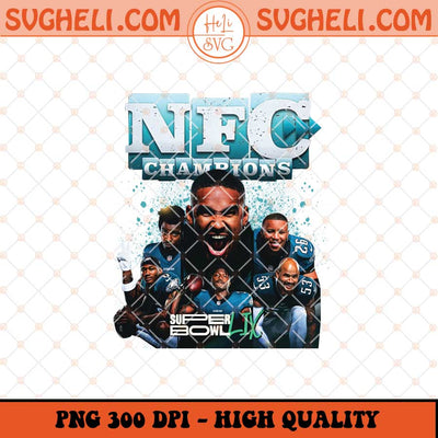 Philadelphia Eagles NFC Champions 2024 Poster Png Sublimation Files