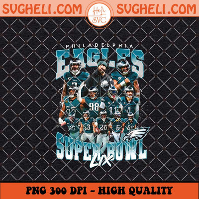 Philadelphia Eagles NFC Super Bowl LIX Champions 2024 Png Sublimation Files
