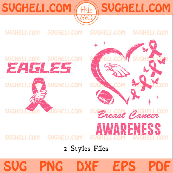 Philadelphia Eagles October Breast Cancer Awareness Svg