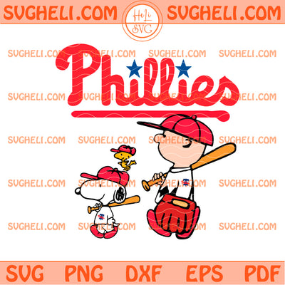 Philadelphia Phillies Snoopy And Charlie Brown Baseball Svg