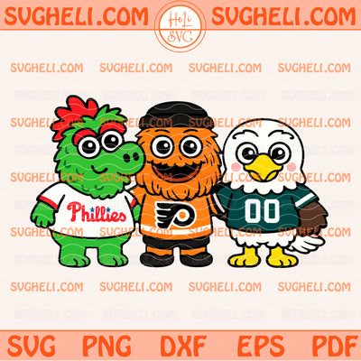 Philly Baseball Football and Hockey Mascots Svg Philly Svg