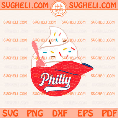 Philly Ice Cream Svg Philadelphia Baseball Helmet Svg