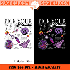 Pick Your Poison Png Villains Disney Png Halloween Png Sublimation Design