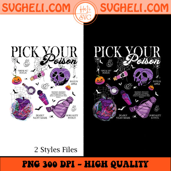 Pick Your Poison Png Villains Disney Png Halloween Png Sublimation Design