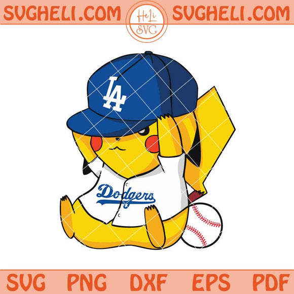 Pikachu Los Angeles Dodgers Baseball Svg Pikachu MLB Svg Png Dxf Eps