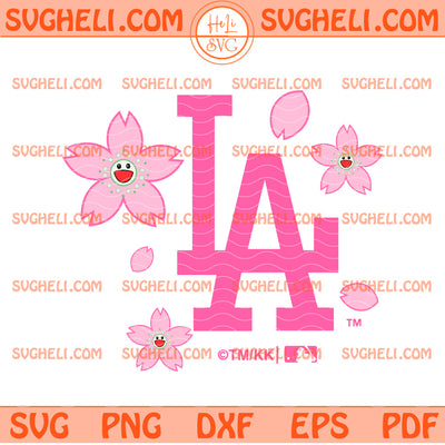 Pink Cherry Blossom LA Dodgers Svg LA Cherry Blossom Svg
