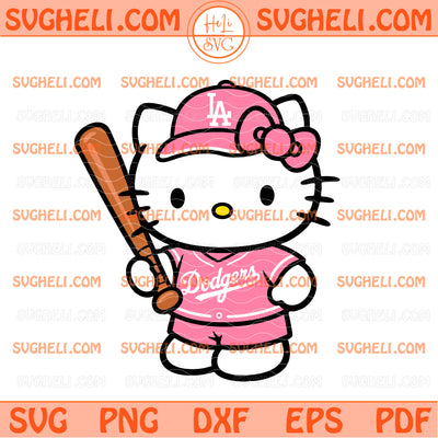 Pink Hello Kiity Los Angeles Dodgers Svg Kiity Dodgers Svg