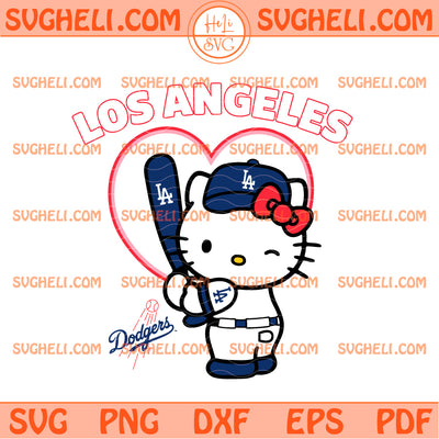 Pink Hello Kitty Los Angeles Dodgers Baseball Svg