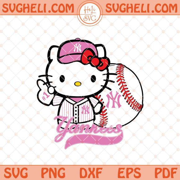 Pink Hello Kitty New York Yankees Svg Yankees Baseball Svg Png Dxf Eps Files