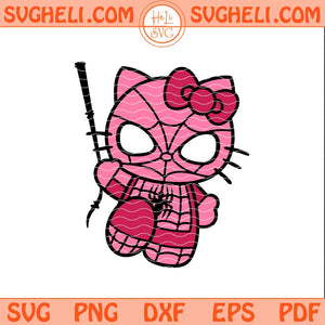 Pink Hello Kitty Spiderman Svg Hello Kitty Superhero Svg Png Dxf Eps Files