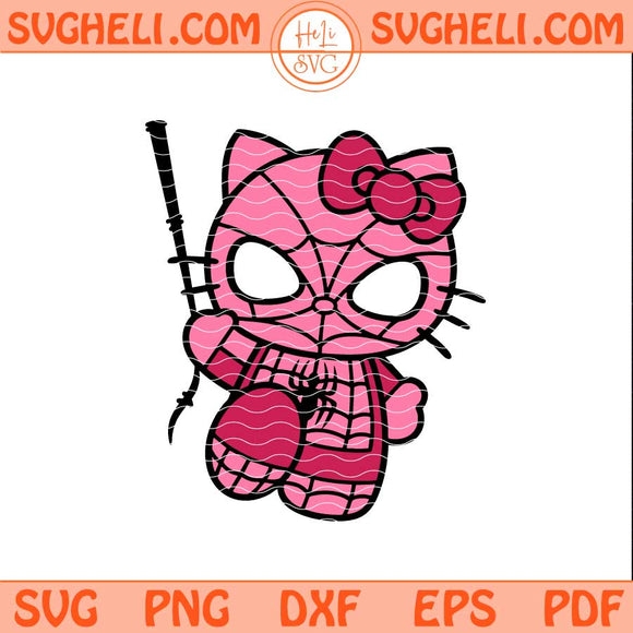 Pink Hello Kitty Spiderman Svg Hello Kitty Superhero Svg Png Dxf Eps Files