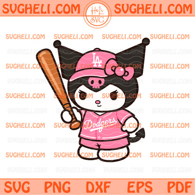 Pink Kuromi Los Angeles Dodgers Svg Kuromi LA Dodgers Svg