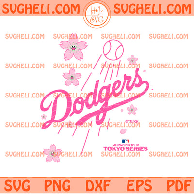 Pink LA Dodgers Murakami Cherry Blossom Svg LA Dodgers Svg