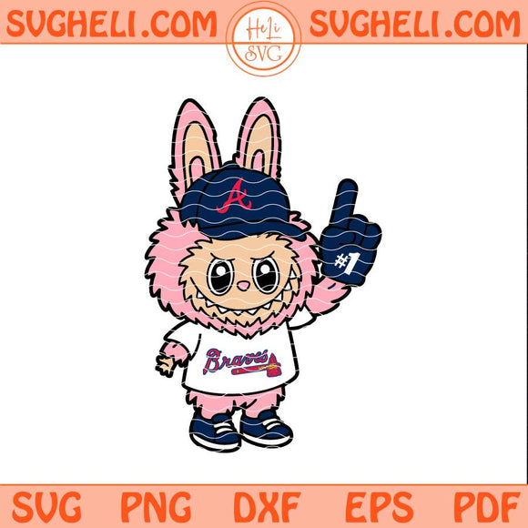 Pink Labubu Atlanta Braves Svg Labubu Braves Baseball Svg Png Dxf Eps Files