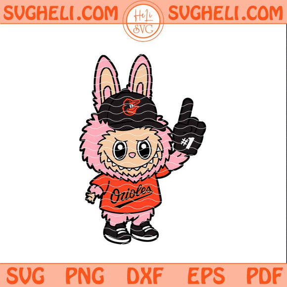 Pink Labubu Baltimore Orioles Svg Labubu Orioles Baseball Svg Png Dxf Eps Files