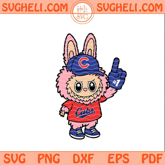 Pink Labubu Chicago Cubs Svg Labubu Cubs Baseball Svg Png Dxf Eps Files