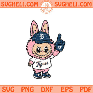 Pink Labubu Detroit Tigers Svg Labubu Detroit Baseball Svg Png Dxf Eps Files