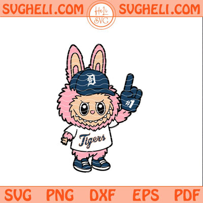 Pink Labubu Detroit Tigers Svg Labubu Detroit Baseball Svg Png Dxf Eps Files