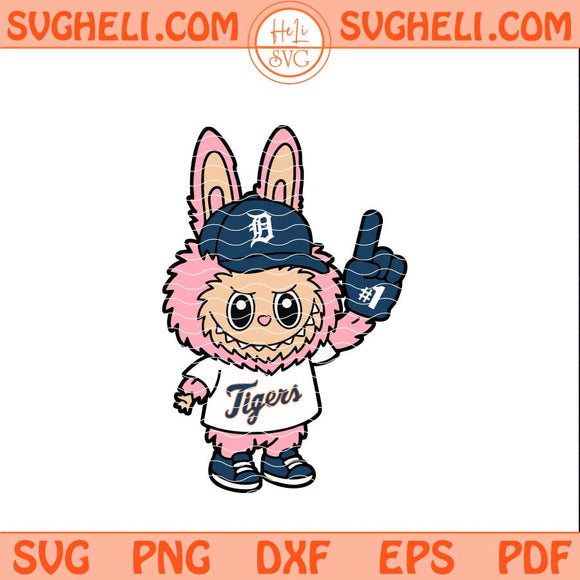 Pink Labubu Detroit Tigers Svg Labubu Detroit Baseball Svg Png Dxf Eps Files