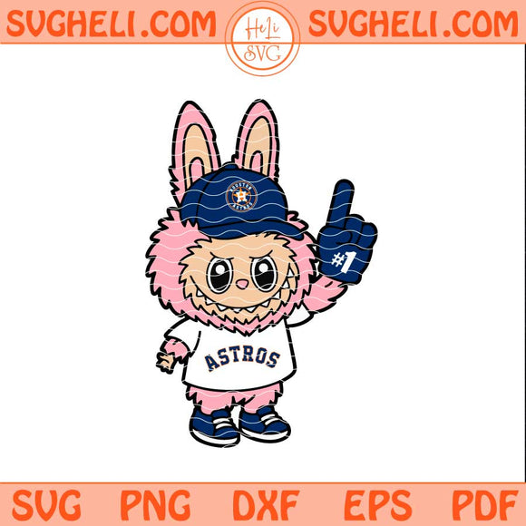 Pink Labubu Houston Astros Svg Labubu Astros Baseball Svg Png Dxf Eps Files