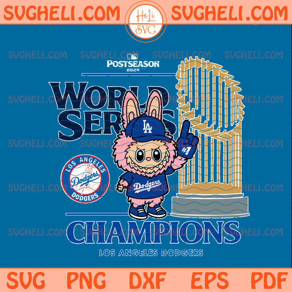 Pink Labubu Los Angeles Dodgers World Series 2025 Svg