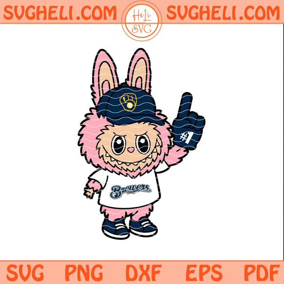 Pink Labubu Milwaukee Brewers Svg Labubu Brewers Baseball Svg Png Dxf Eps Files