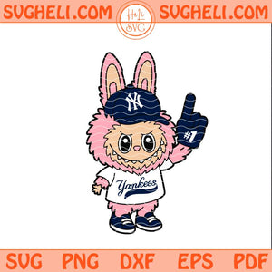 Pink Labubu New York Yankees Svg Labubu Yankees Baseball Svg Png Dxf Eps Files